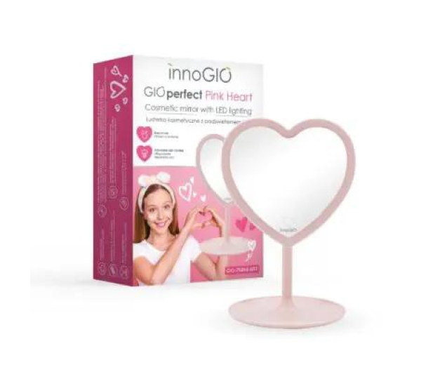 INNOGIO GIOperfect Pink Heart- Lusterko kosmetyczne różowe serce - 1360145 - zdjęcie 4